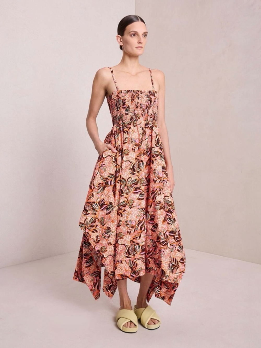 A.L.C. • Adriana Dress in Orange/Rose Multi